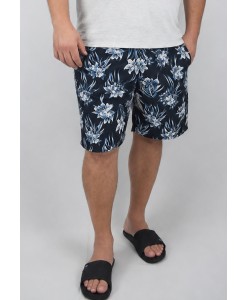 Short Estampado Elastano Plus Size Grande Bermuda flor Preto petróleo Short Estampado Elastano Plus Size Grande Bermuda flor Preto petróleo